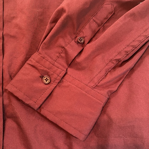 TIME and TRU Women's Basic Button Front Shirt -burgundy size XXXL - Picture 7 of 7